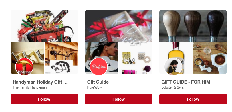 Pinterest Holiday Gift Guides