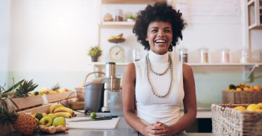small business owner happy with her marketing