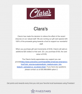 Clara's Restaurant GoFundMe Link
